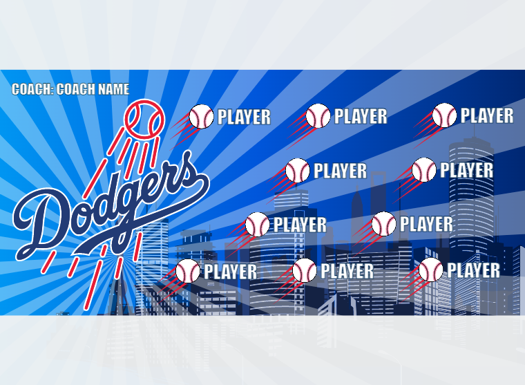 Dodgers - Baseball - Pole Pocket Banner