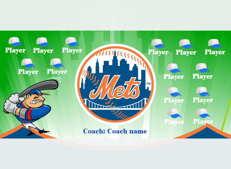 Mets 3 - Baseball - Pole Pocket Banner