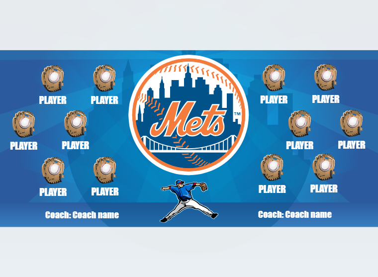 Mets 5 - Baseball - Pole Pocket Banner