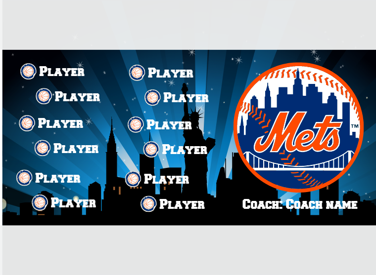 Mets - Baseball - Pole Pocket Banner