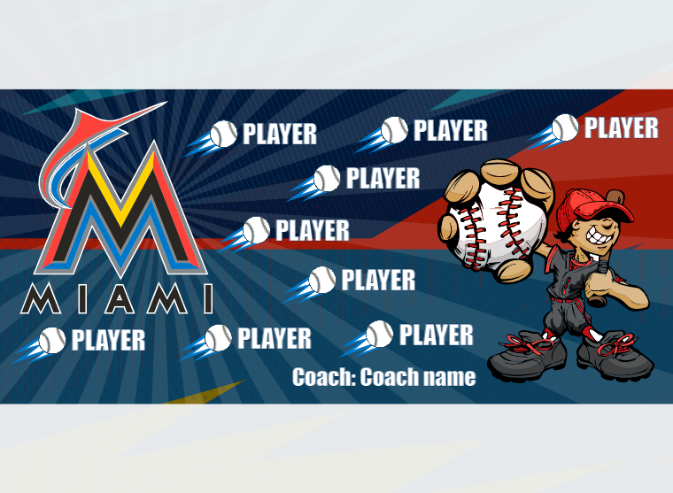 Miami - Baseball - Pole Pocket Banner