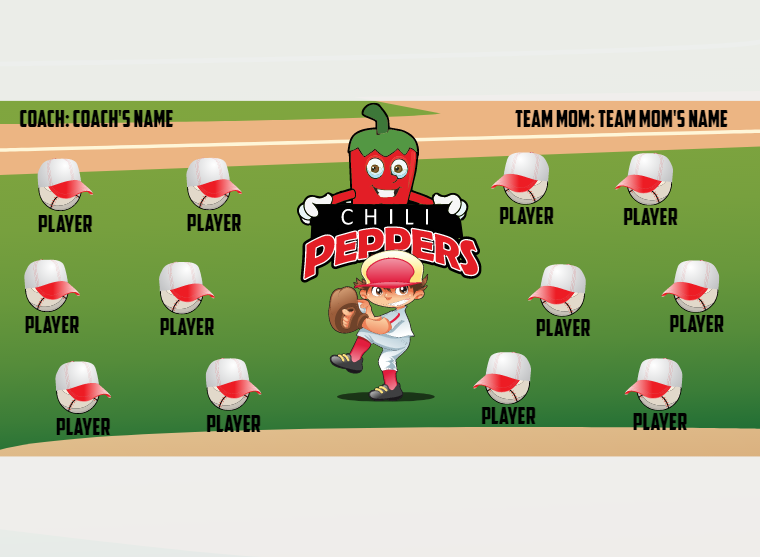 Chili Peppers 2 - Softball - Pole Pocket Banner