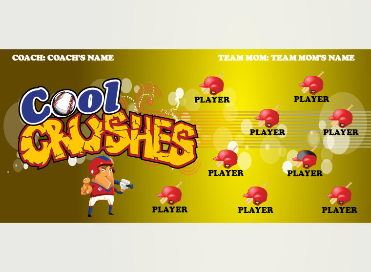 Cool Crush 1 - Softball - Pole Pocket Banner