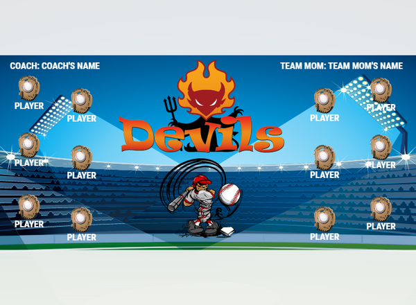 Devil 1 - Softball - Pole Pocket Banner