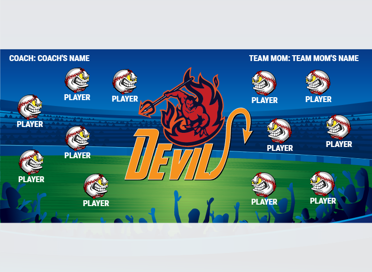 Devil 2 - Softball - Pole Pocket Banner