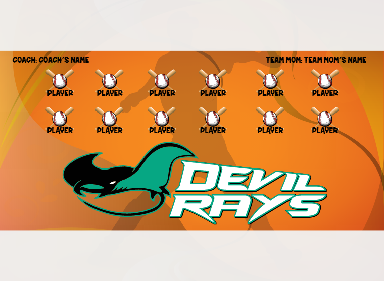 Devil Rays 1 - Softball - Pole Pocket Banner