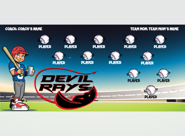 Devil Rays 2 - Softball - Pole Pocket Banner