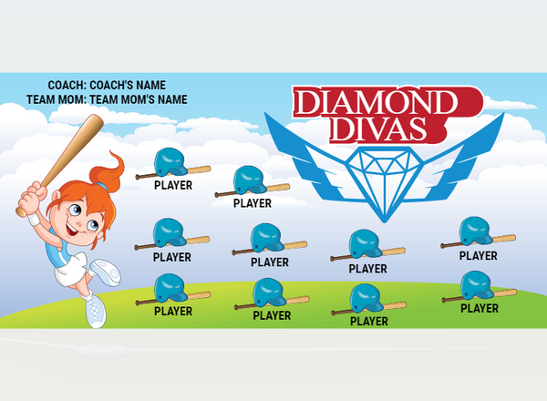 Diamond Divas 2 - Softball - Pole Pocket Banner