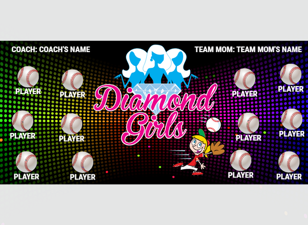 Diamond Girls 1 - Softball - Pole Pocket Banner