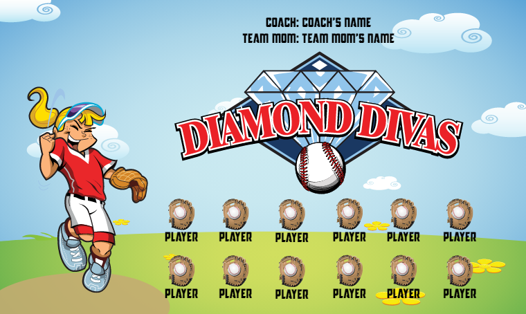 Diamond Divas - Softball Banner