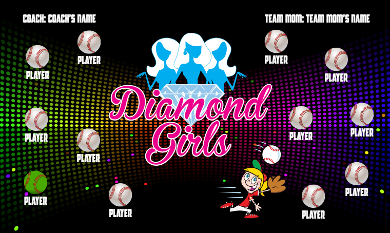 Diamond Girls - Softball Banner