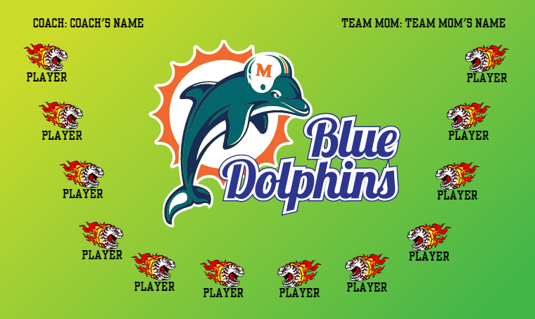 Blue Dolphins - Softball Banner