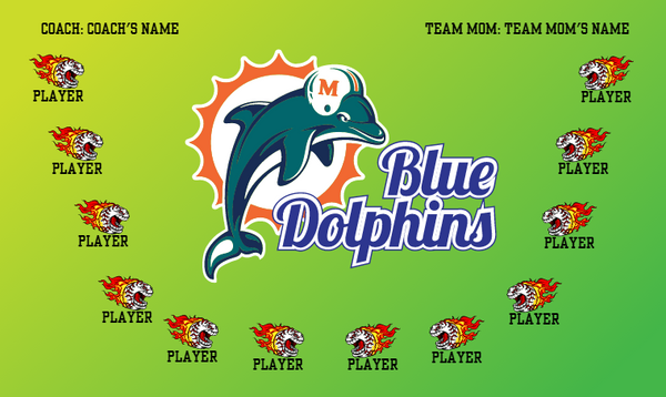 Blue Dolphins - Softball Banner