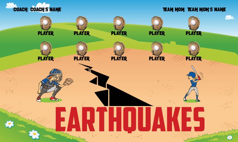 Earthquakes - Softball Banner