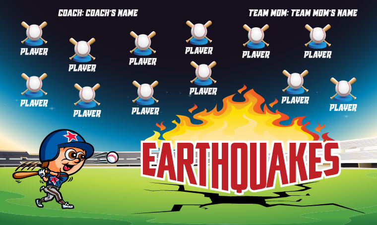 Earthquakes 2 - Softball Banner