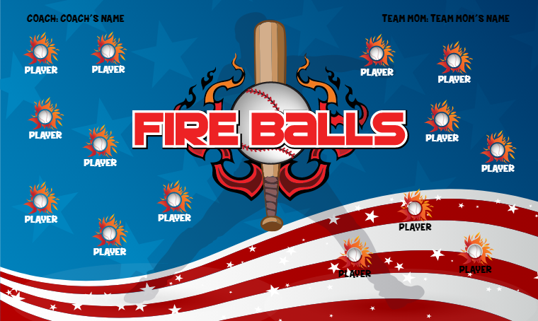 Fire Balls - Softball Banner