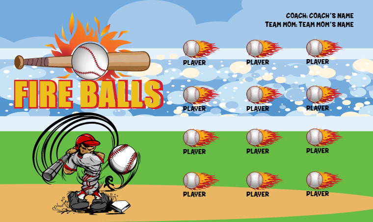 Fire Balls 2 - Softball Banner