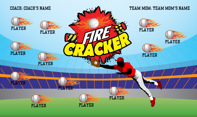 Fire Cracker - Softball Banner