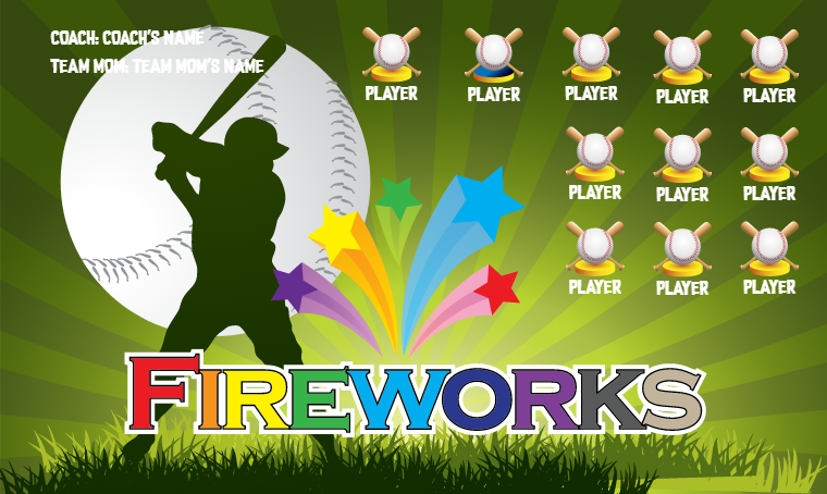 Fire Works 2 - Softball Banner