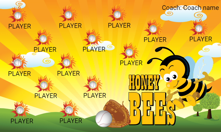 Honey Bees - Softball Banner