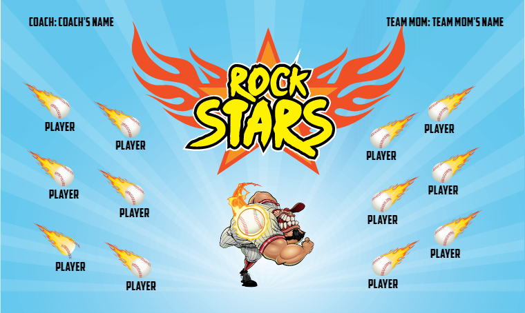 Rock Stars - Softball Banner