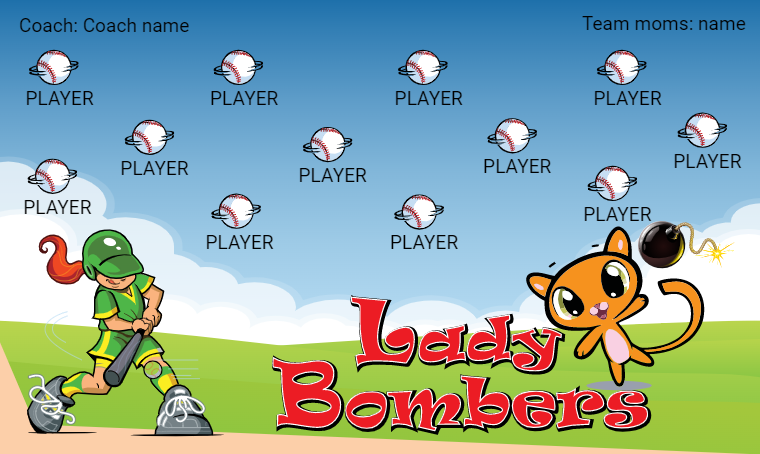 Laddy Bombers - Softball Banner