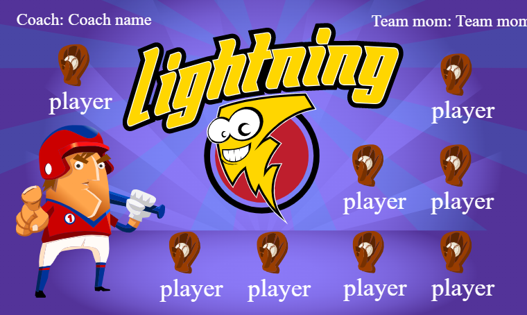 Lightning - Softball Banner