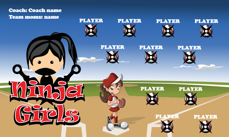 Ninja Girls - Softball Banner