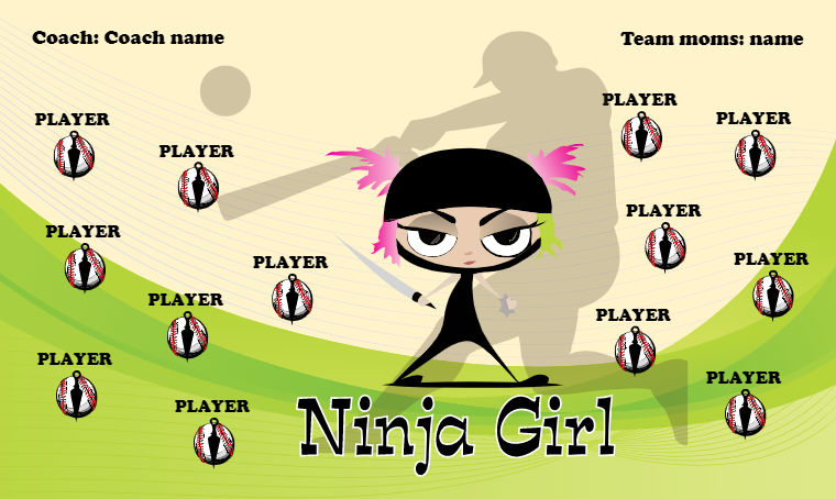 Ninja Girls 2 - Softball Banner