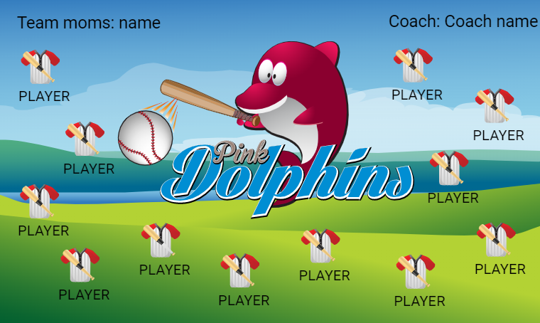 Pink Dolphins 2 - Softball Banner