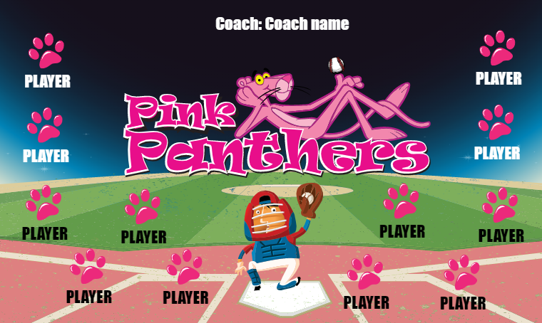 Pink Panthers - Softball Banner