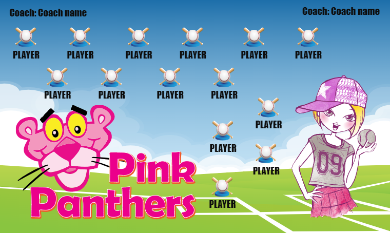 Pink Panthers 3 - Softball Banner