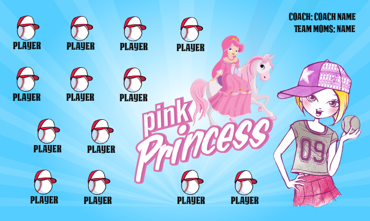 Pink Princess - Softball Banner