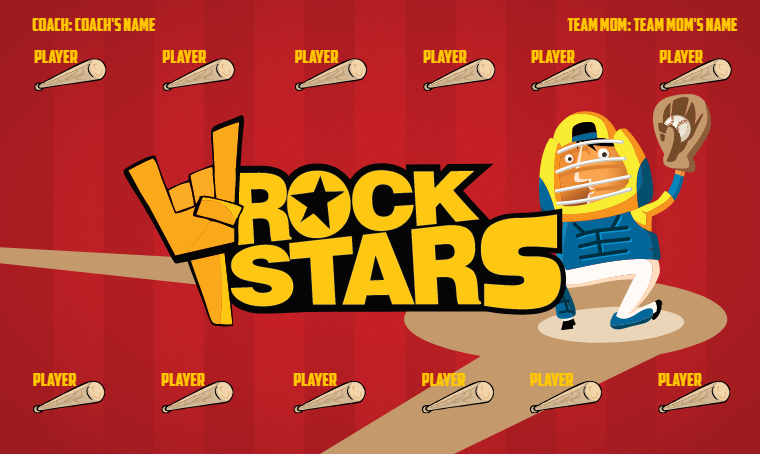 Rock Stars - Softball Banner