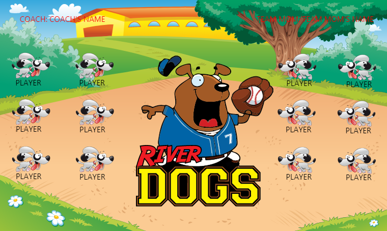 River Dog 2 - Softball Banner