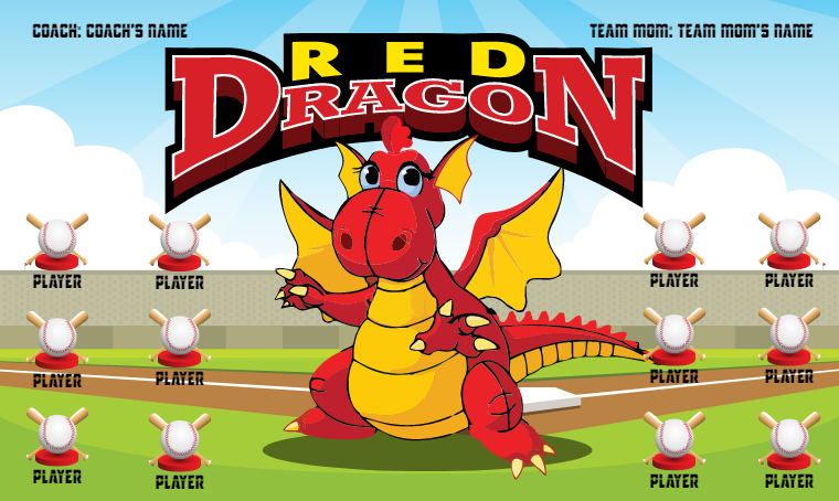 Red Dragon - Softball Banner