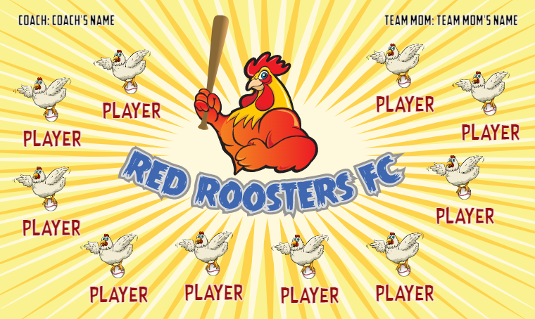 Red Roosters Fc - Softball Banner