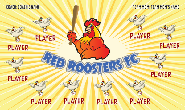Red Roosters Fc - Softball Banner