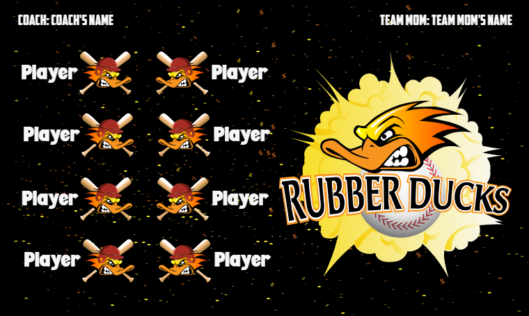 Rubber Ducks - Softball Banner