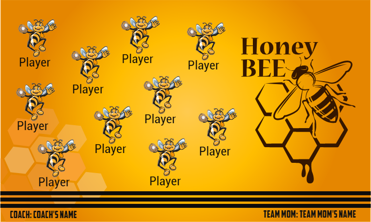 Honey Bee - Softball Banner