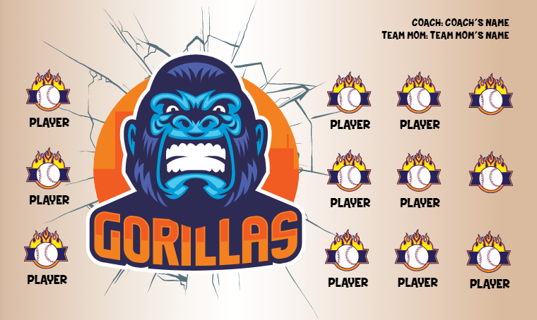 Gorillas - Softball Banner