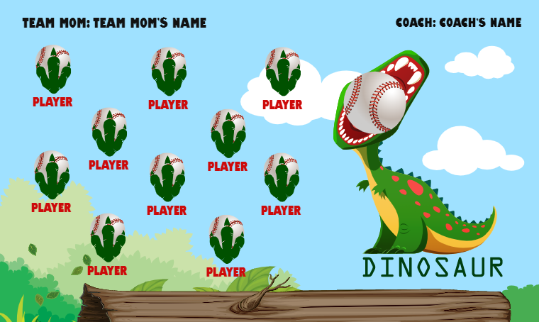 Dinosaur - Softball Banner