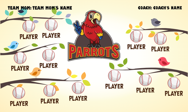 Parrots - Softball Banner