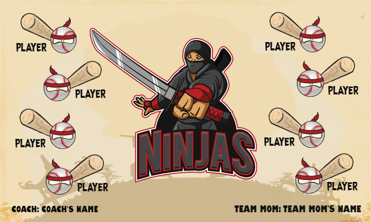 Ninjas - Softball Banner