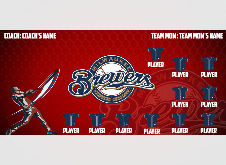 Brewers 2 - Baseball - Pole Pocket Banner