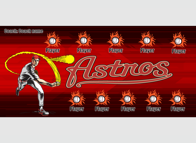 Astros - Baseball - Pole Pocket Banner