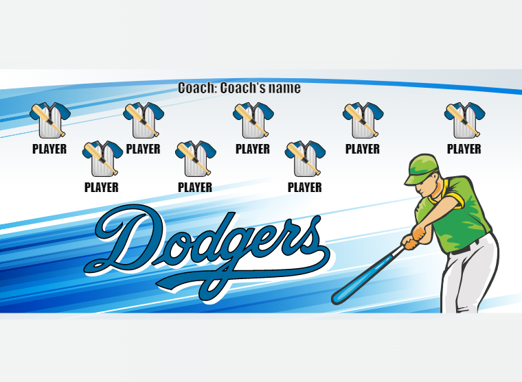 Dodgers - Baseball - Pole Pocket Banner