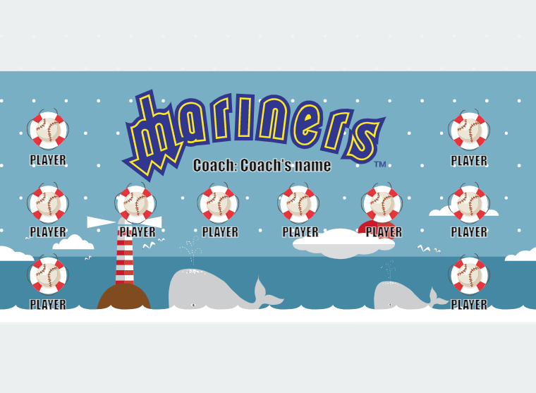 Mariners - Baseball - Pole Pocket Banner