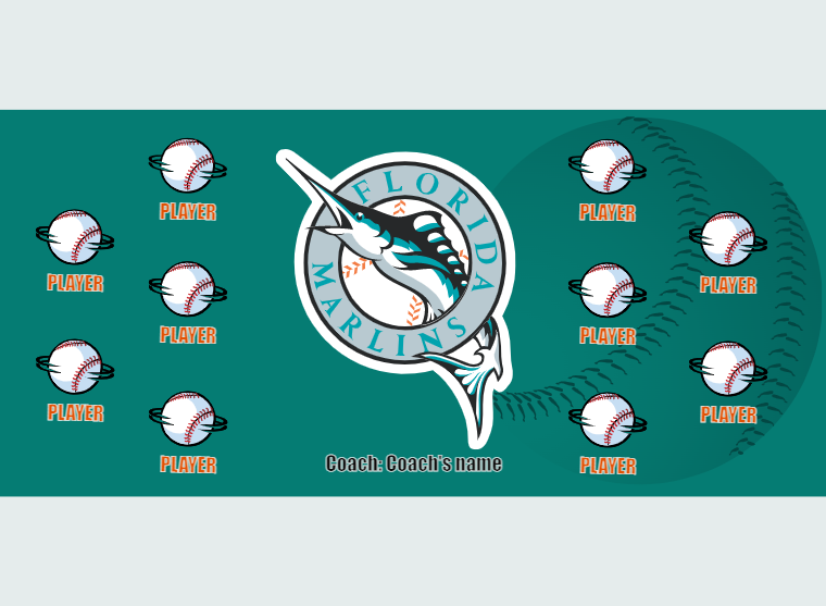 Marlins - Baseball - Pole Pocket Banner