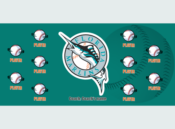 Marlins - Baseball - Pole Pocket Banner
